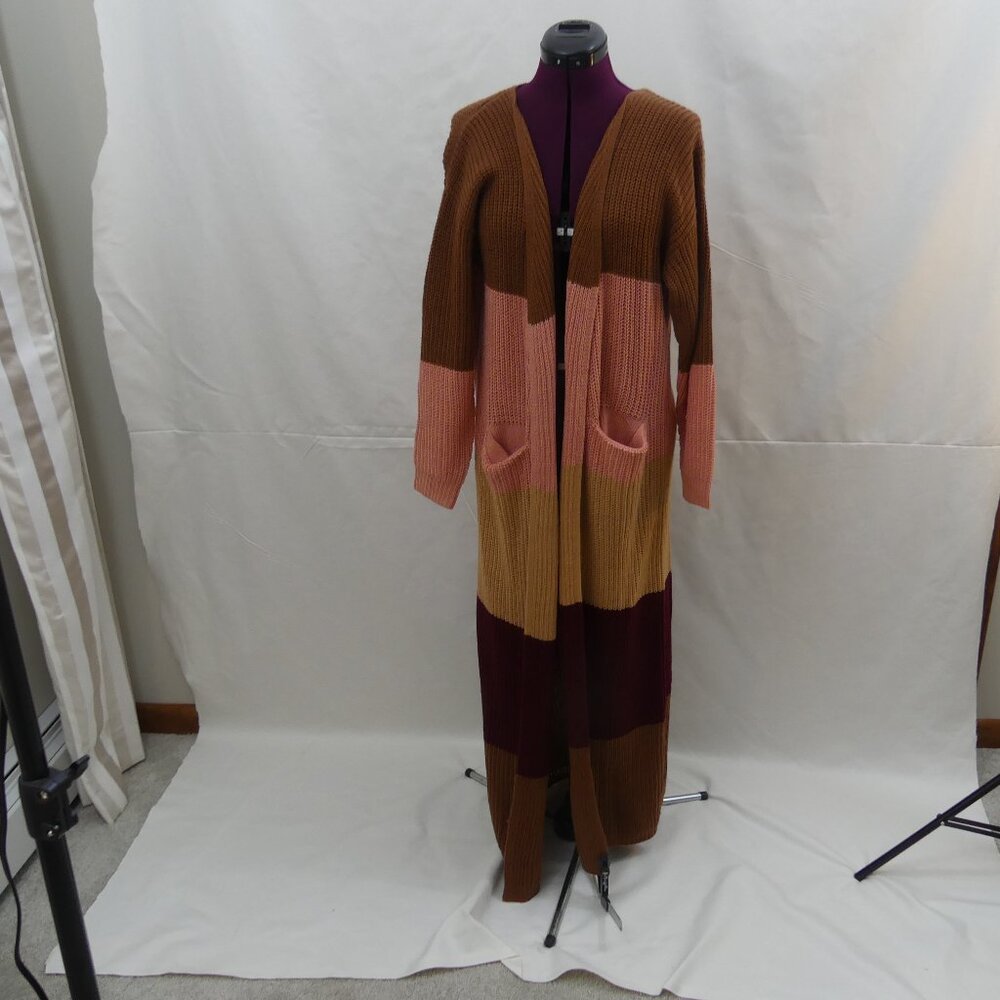 Paris to Lena color block knit duster with pockets size small NWT